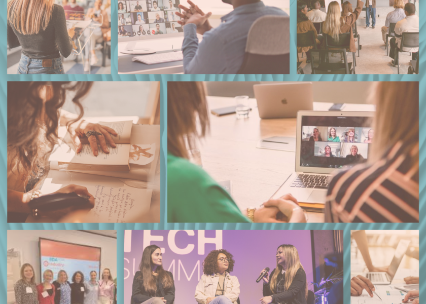 Collage illustrating CPD in nutrition communications, featuring professional development activities such as conferences, webinars, journal clubs, and regulatory training, showcasing how HRS Communications supports lifelong learning for dietitians and nutritionists.
